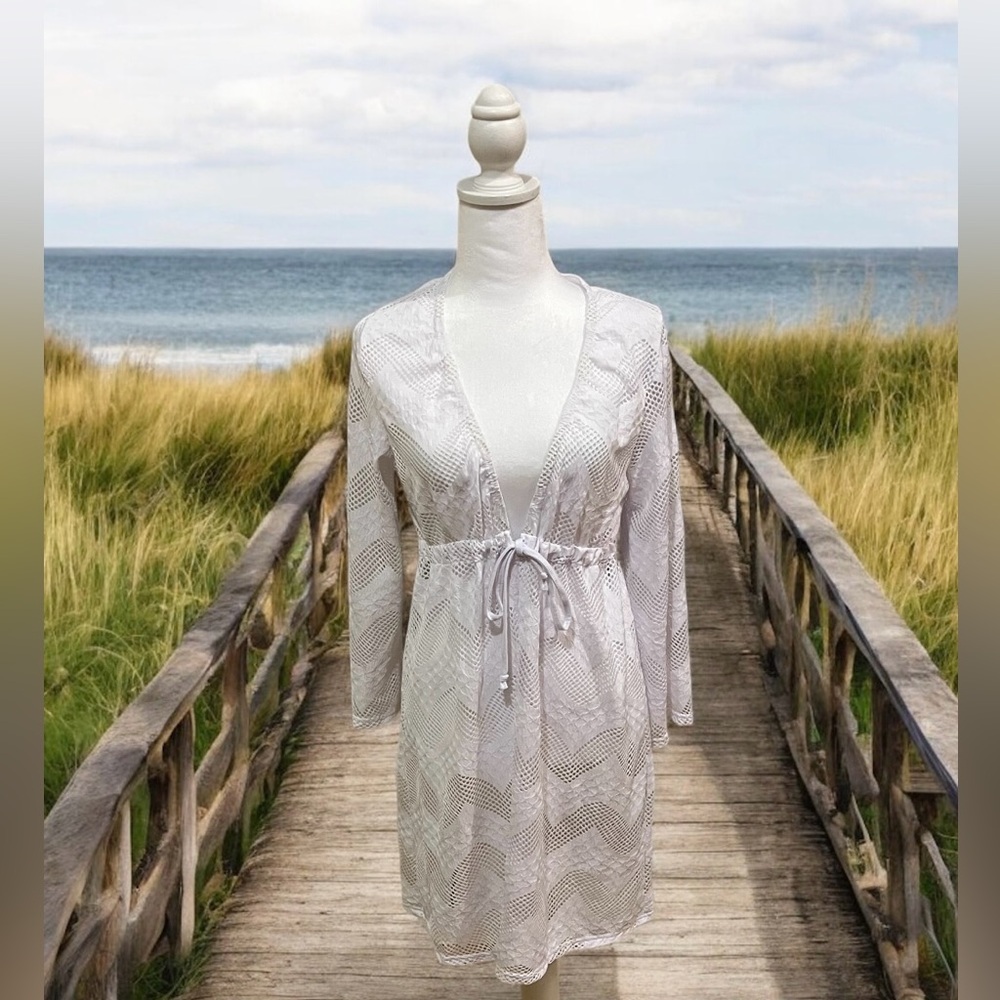 White Sheer Beach Cover-Up Swim Wear